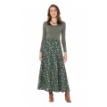 Grace Long Cotton Wrap Skirt in Spark  Print