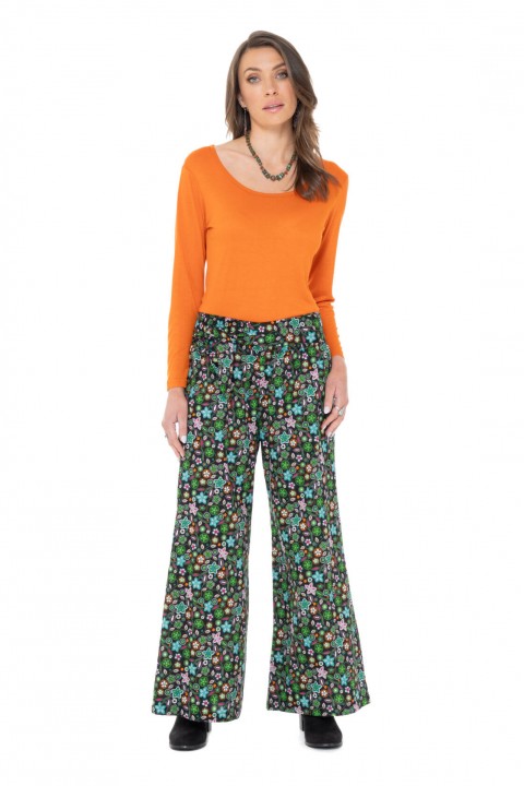 Claudia Cotton Trousers in Spark Print